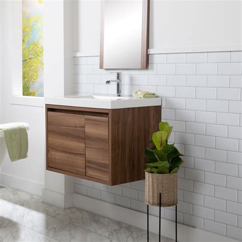 WS Bath Collections Ambra 24" Wall Mounted Single Basin Vanity Set with . . Floating bathroom vanity cabinet only